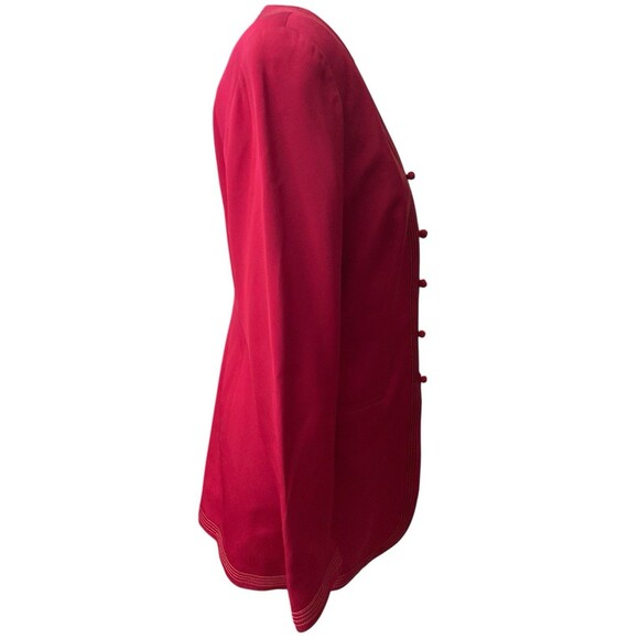 Vintage 80s Ann Taylor Silk Jacket Blazer Size 6 Red Lined Office Preppy - Picture 7 of 14